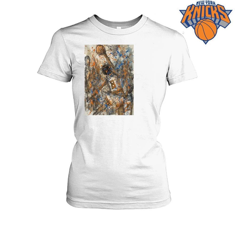 New York Knicks OG Anunoby Abstract Paint Splatter Dunk Graphic NBA Finals 2026 Shirt