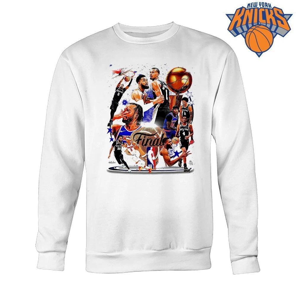 New York Knicks vs San Antonio Spurs Jalen Brunson Victor Wembanyama Larry O’Brien Trophy Vintage Bootleg NBA Finals 2026 Shirt