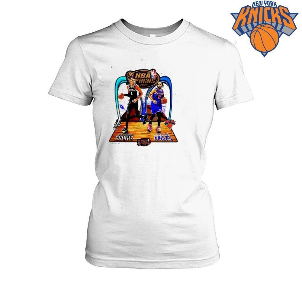 San Antonio Spurs Victor Wembanyama vs New York Knicks Jalen Brunson Vintage Graphic NBA Finals 2026 Shirt
