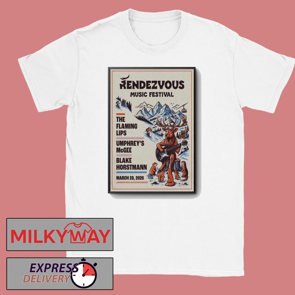 Rendezvous Music Festival March 28 2026 In Teton Village WY Poster shirt