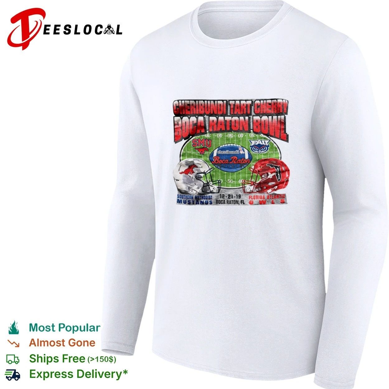 Cheribundi Tart Cherry Boca Raton Bowl SMU Mustangs vs Florida Atlantic Owls T-shirt
