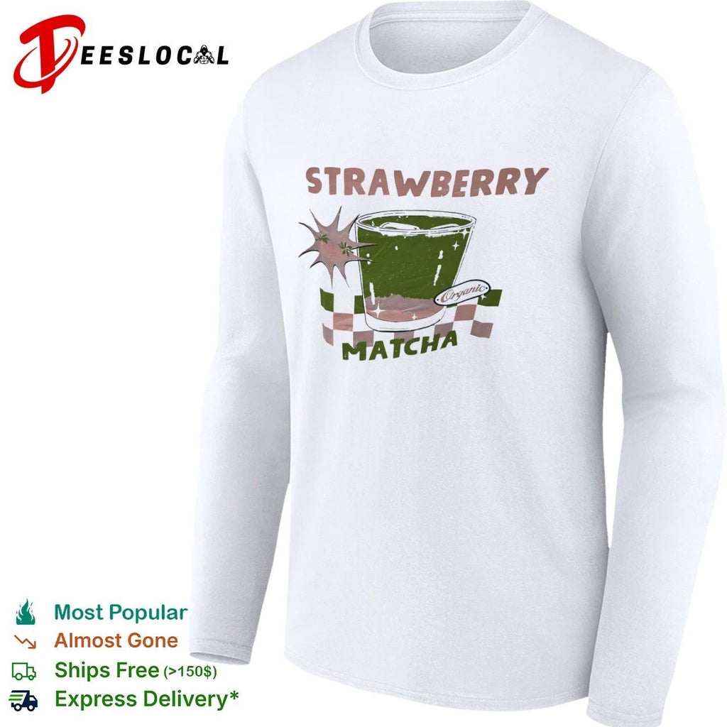 Strawberry Matcha Organic aesthetic food T-shirt