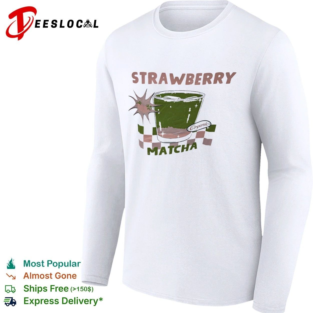 Strawberry Matcha Organic aesthetic food T-shirt