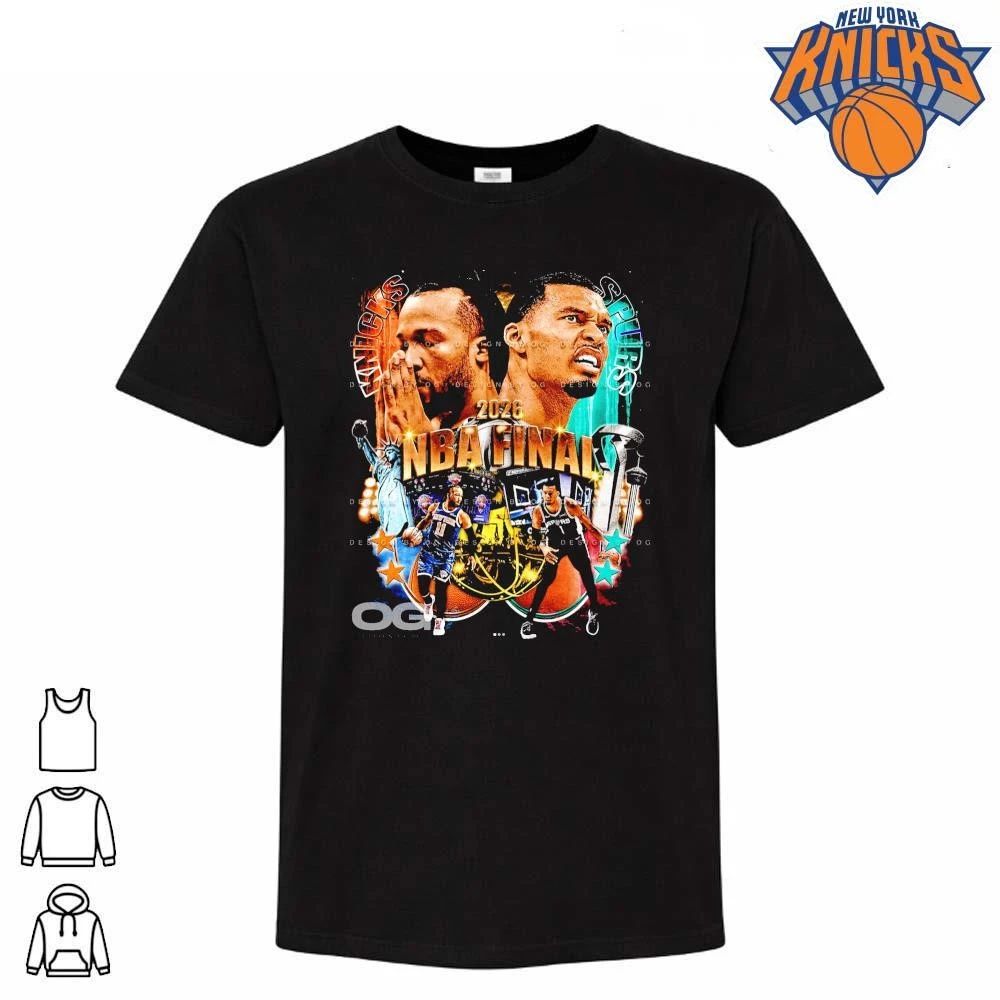 NBA Finals 2026 New York Knicks vs San Antonio Spurs Jalen Brunson Victor Wembanyama Graphic Bootleg Vintage T Shirt