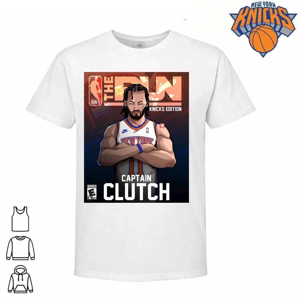 New York Knicks Jalen Brunson Captain Clutch The Pun Knicks Edition Video Game Cover Cartoon Graphic NBA Finals 2026 Shirt