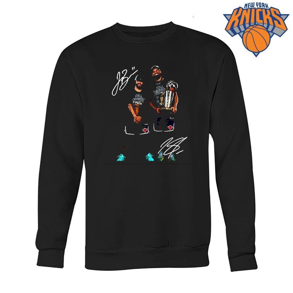 New York Knicks Champions NBA 2026 Jalen Brunson and Josh Hart Trophy Celebration Tee Shirt