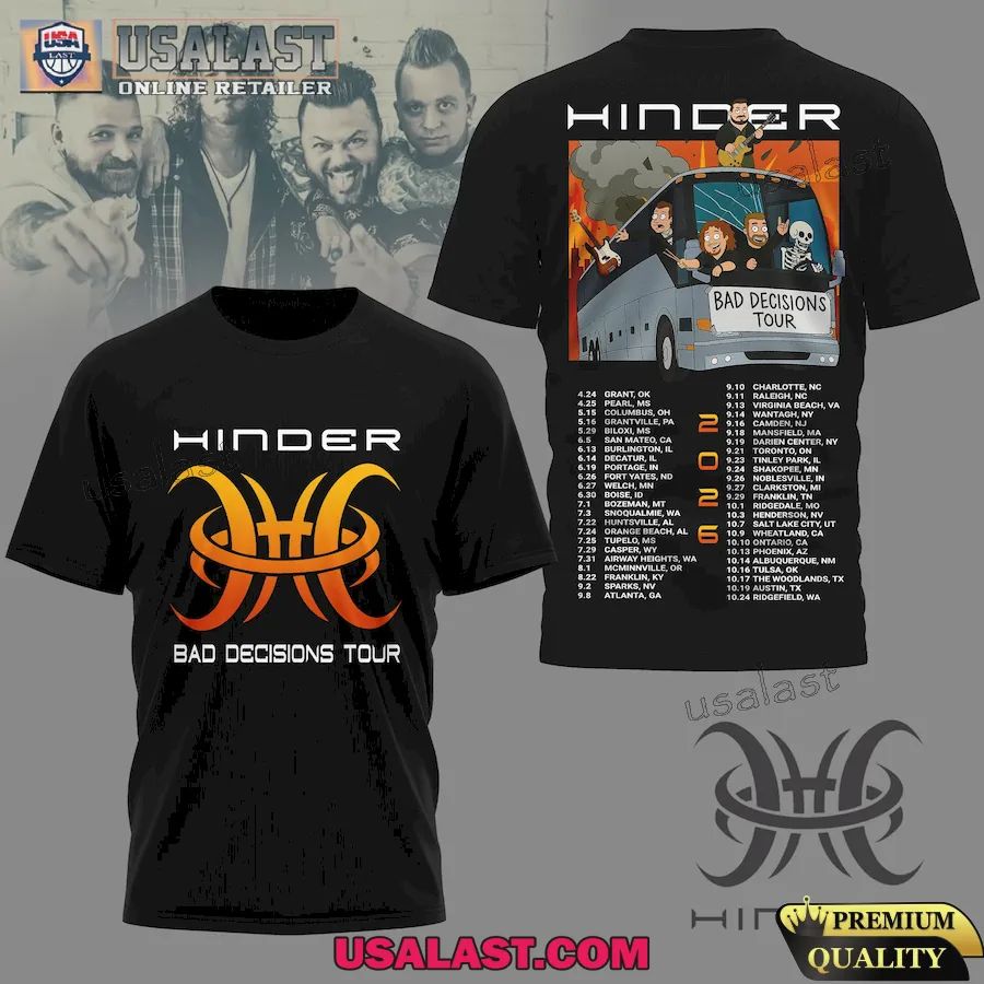 Hinder Bad Decisions Tour 3D Shirt
