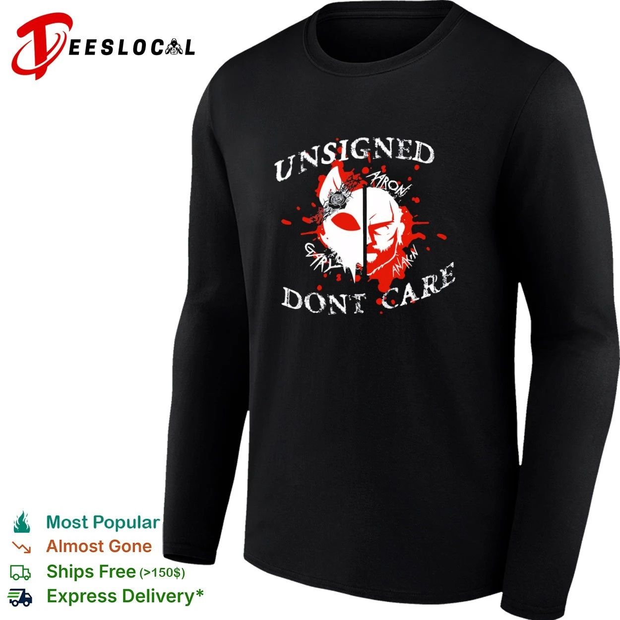 Unsigned Dont Care Aaron Gary Anakin Music T-shirt