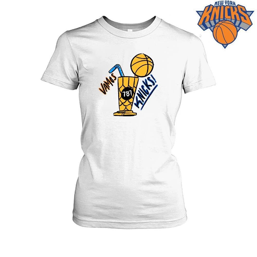 New York Knicks Champions NBA 2026 Vamos Coffee Trophy Cartoon Shirt
