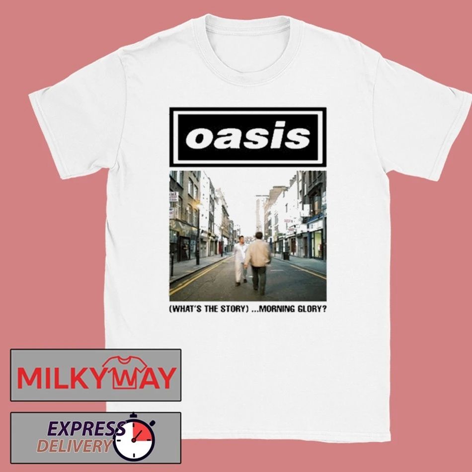 Oasis WHITE Tee What’s The Story Morning Glory shirt