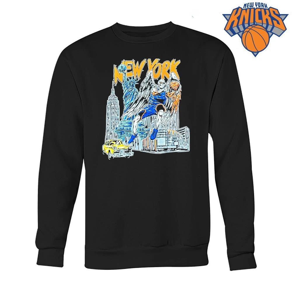 New York Knicks Skyline Statue of Liberty Angel Basketball Dunk Vintage Graphic NBA Finals 2026 Shirt