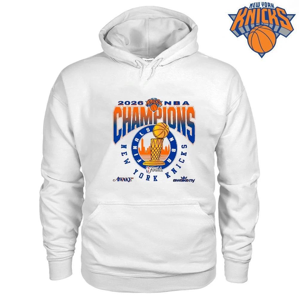New York Knicks Champions NBA 2026 Awake NY Larry O Brien Trophy Shirt