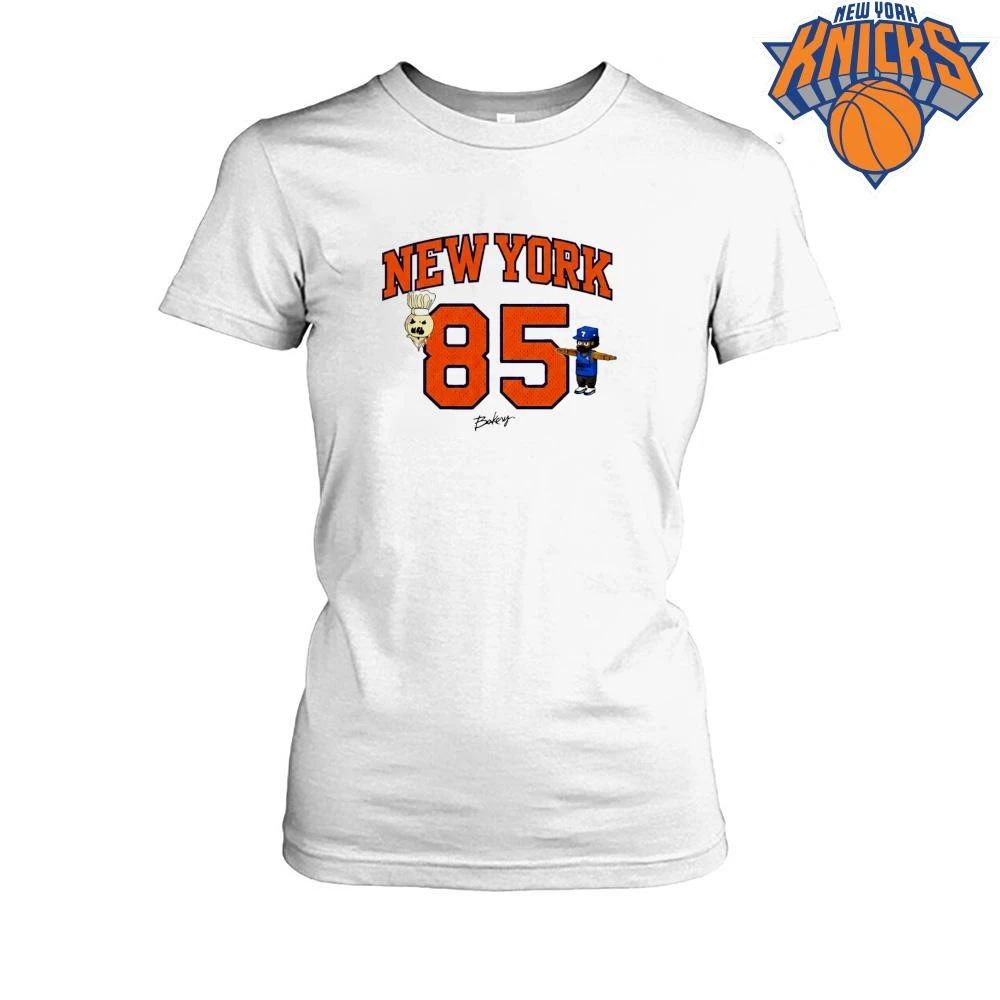 New York Knicks 85 Bakery Retro Cartoon Basketball Fan Apparel 2026 NBA Finals Shirt