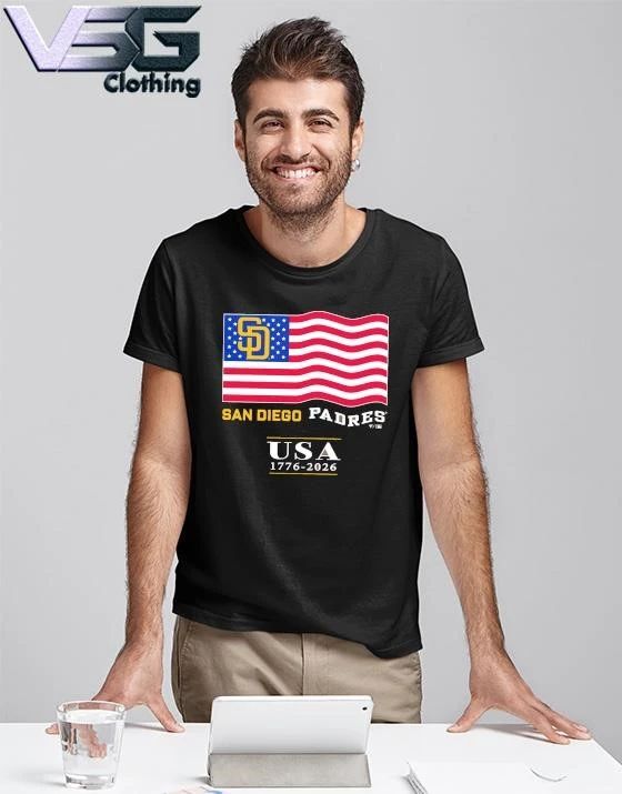 San Diego Padres USA 1776-2026 Patriotic Flag T-Shirt