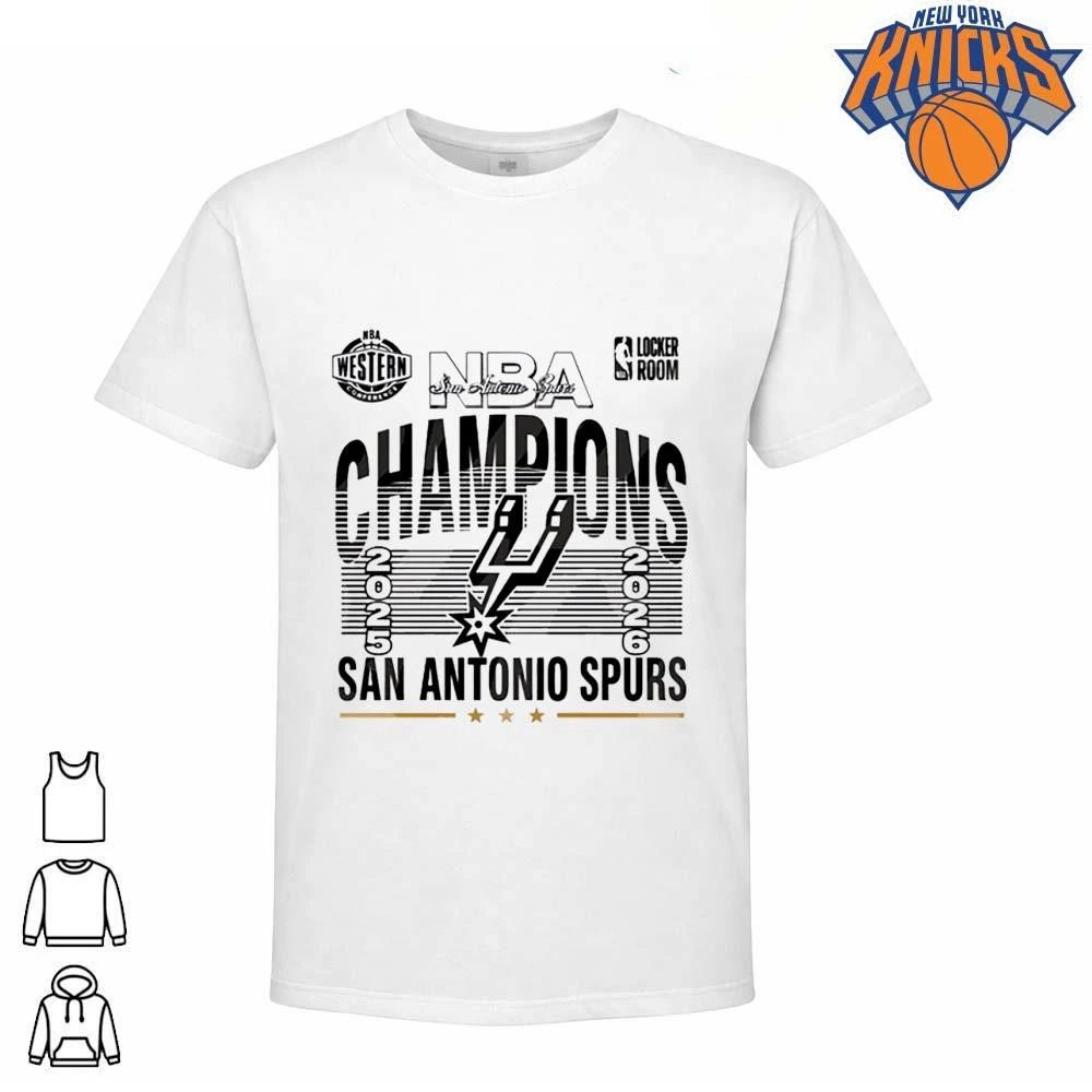 San Antonio Spurs NBA Western Conference Champions 2025 2026 Locker Room Graphic T Shirt