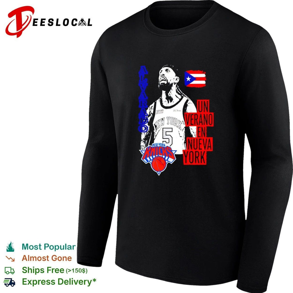 Alvarado Un Verano En Nueva York NY Knicks 5 Puerto Rican Basketball T-shirt