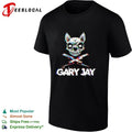 Gary Jay Glitch Skull Lightning Edgy T-shirt