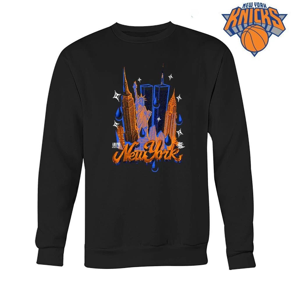 Empire State Building Twin Towers Skyline Retro Graffiti Art New York Knicks Champions NBA 2026 shirt