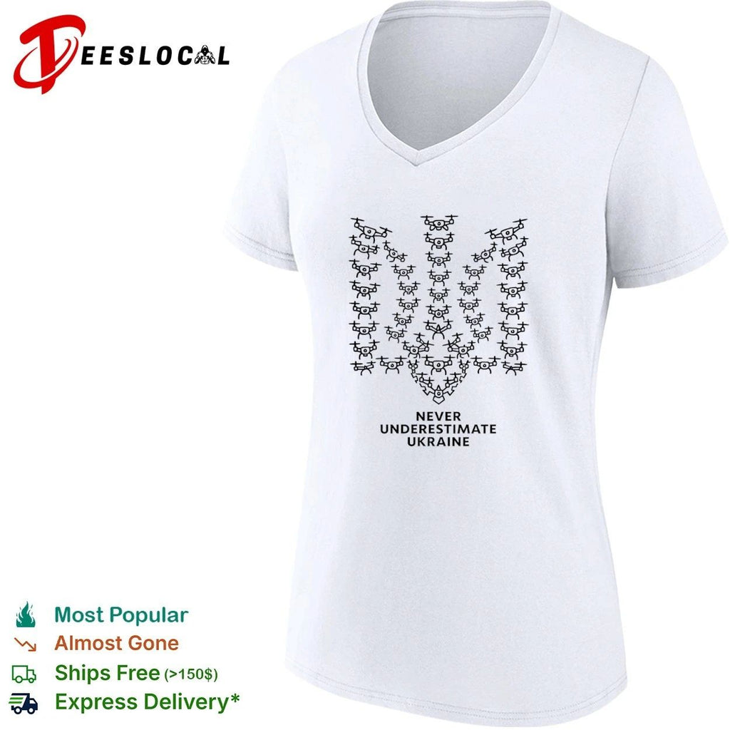 Never Underestimate Ukraine Drone Trident T-shirt