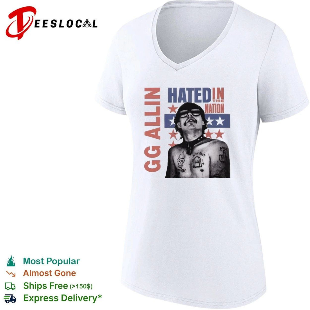 GG Allin Hated in the Nation punk rock T-shirt