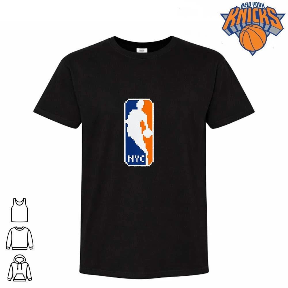 New York Knicks Pixel Art Retro NBA Logo Shirt