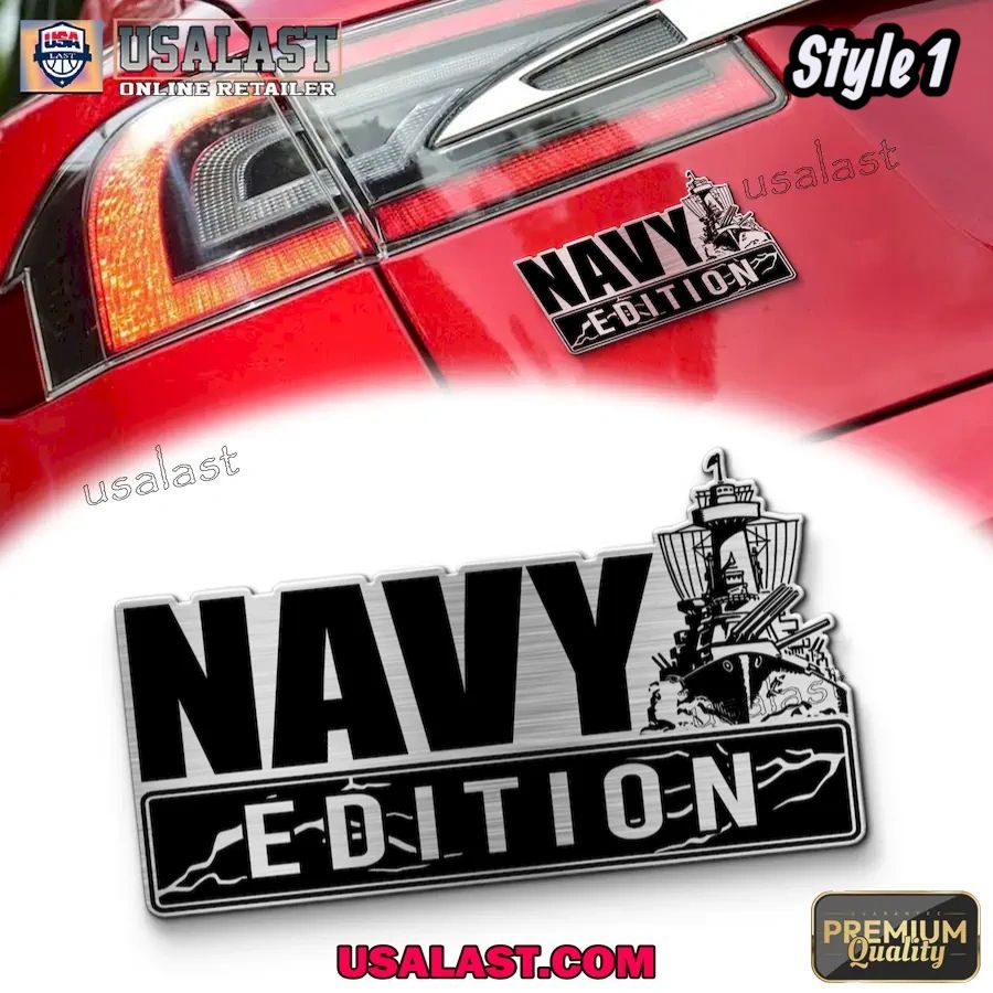 US Navy Edition Car Name Badge