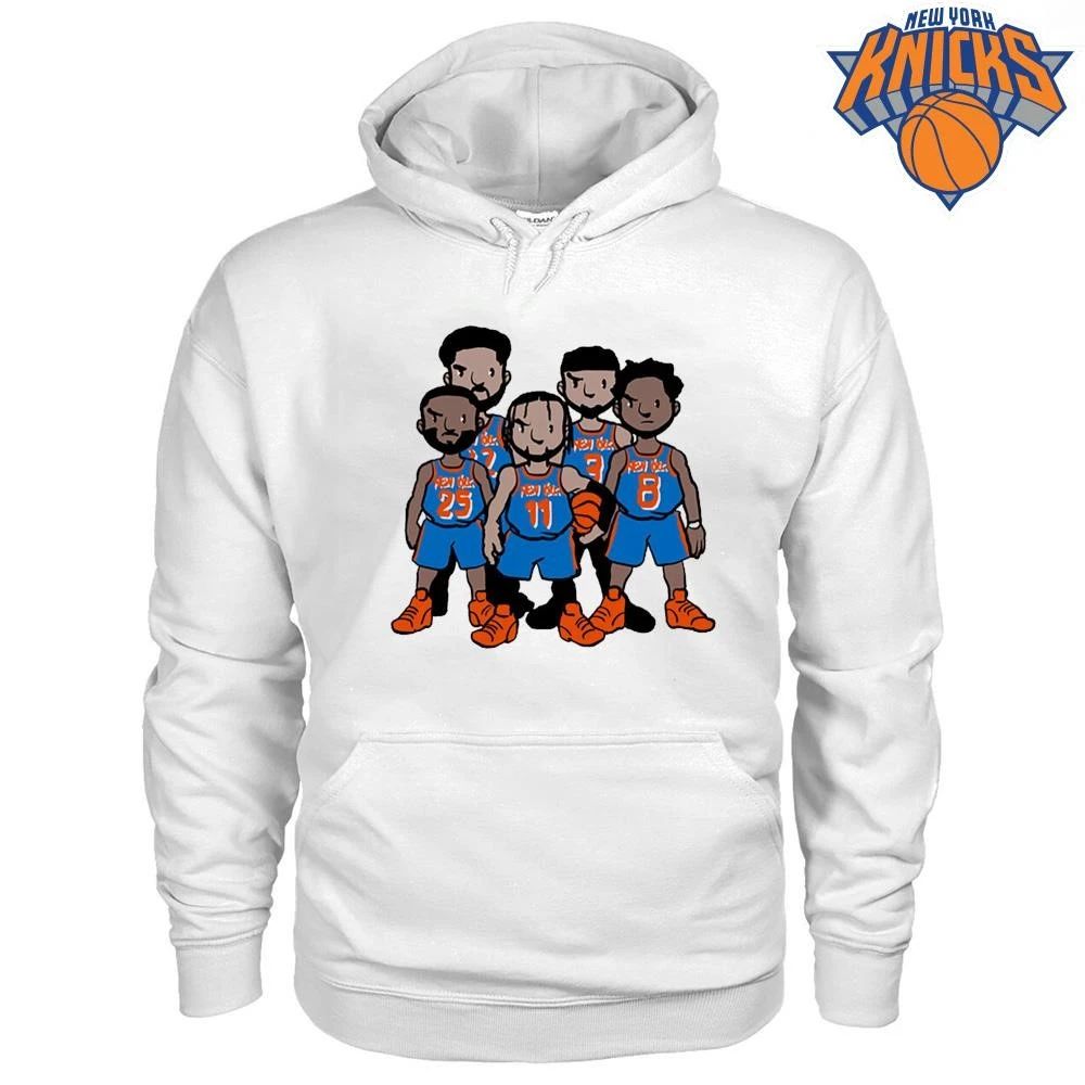 New York Knicks Starting Five Players Chibi Caricature Cartoon Basketball NBA Finals 2026 Shirt