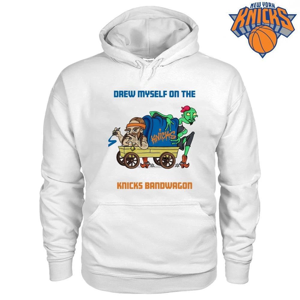 Drew Myself On The Knicks Bandwagon New York Basketball Fan Cartoon Graphic NBA Finals 2026 Shirt