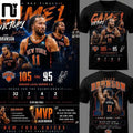 New York Knicks Jalen Brunson Game 1 Victory MVP Vintage Graphic San Antonio Spurs NBA Finals 2026 Two Sided Shirt