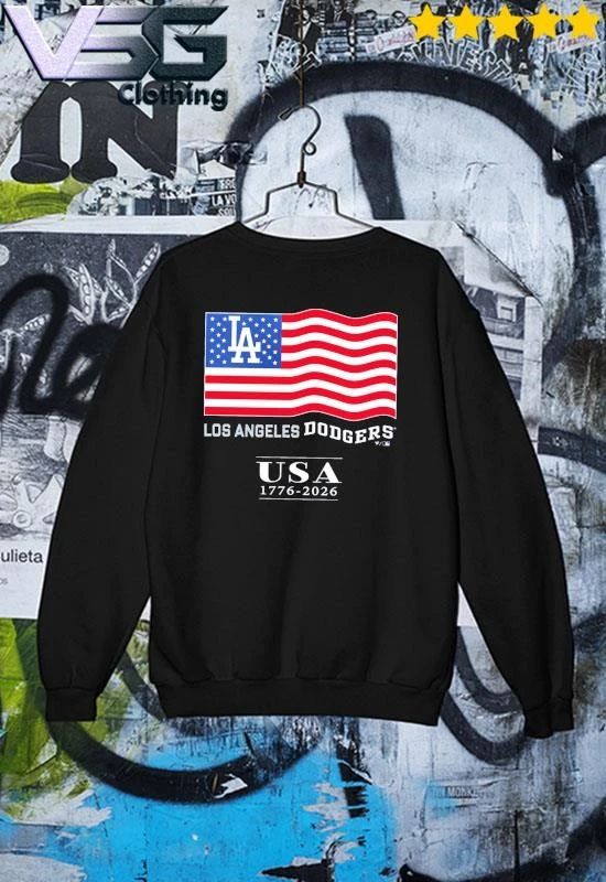 Los Angeles Dodgers USA 1776-2026 Patriotic Flag T-Shirt
