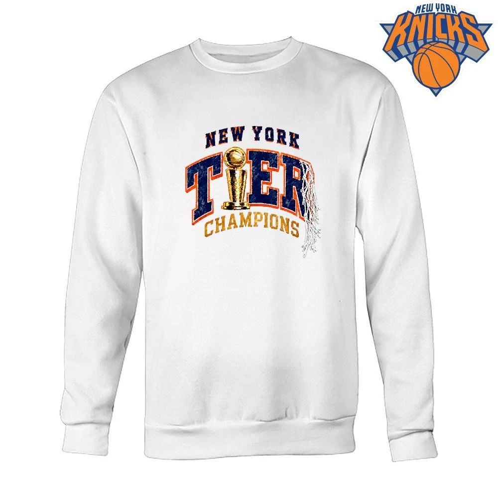 New York Knicks Champions NBA 2026 Tier Trophy Basketball Net Vintage Font Shirt