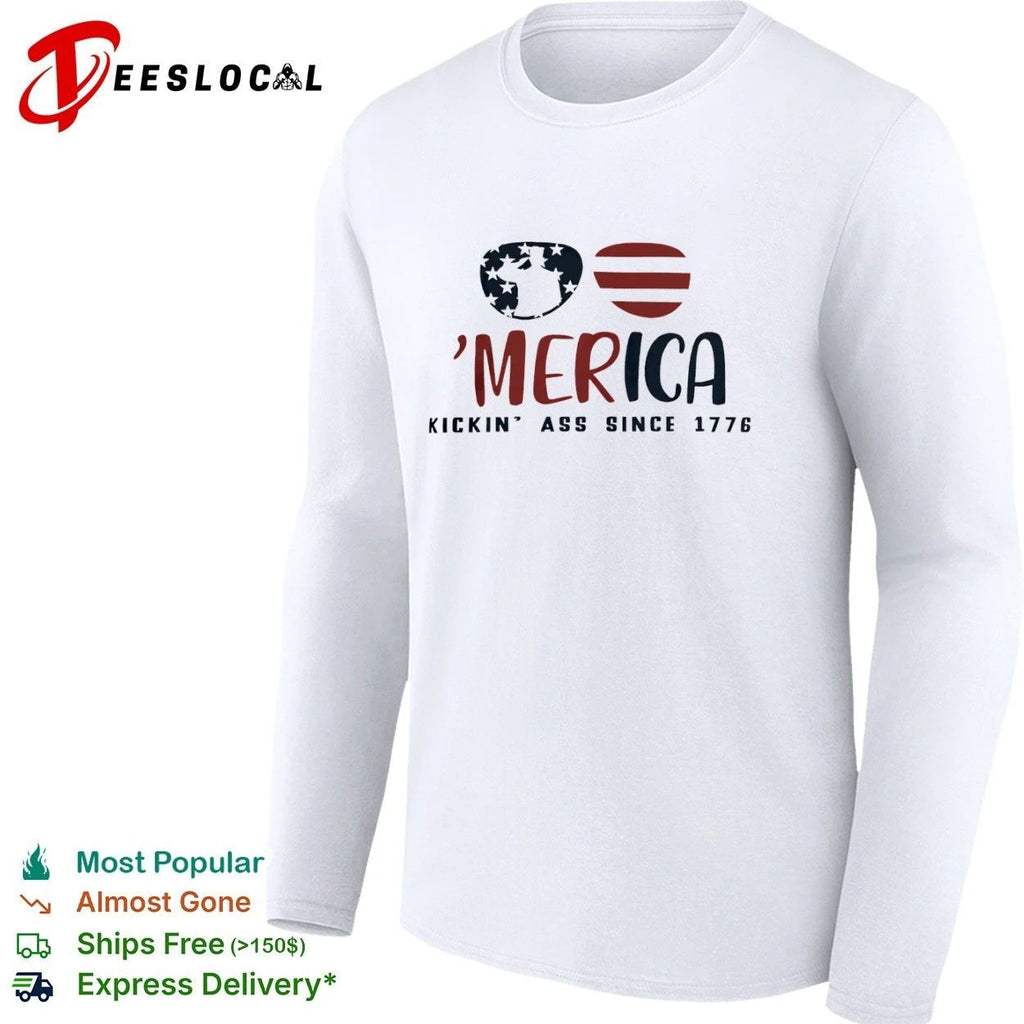 Merica Kickin Ass Since 1776 Patriotic Sunglasses T-shirt
