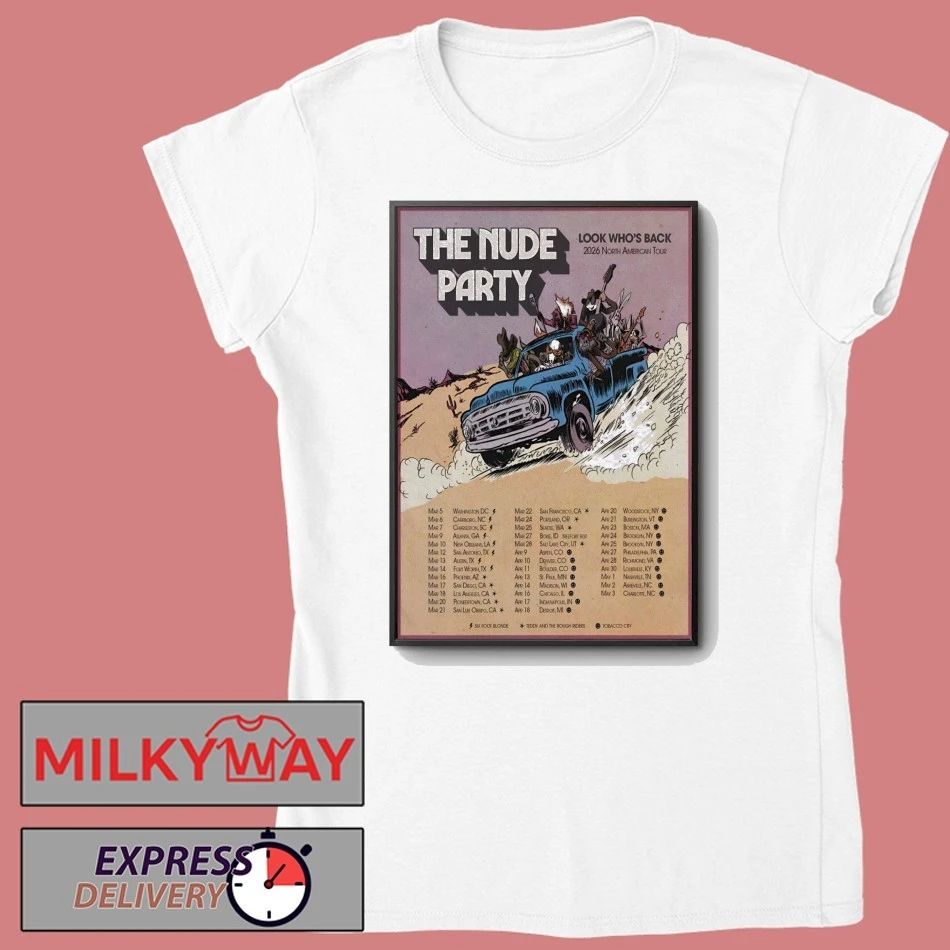 The Nude Party 2026 North American Tour Poster shirt