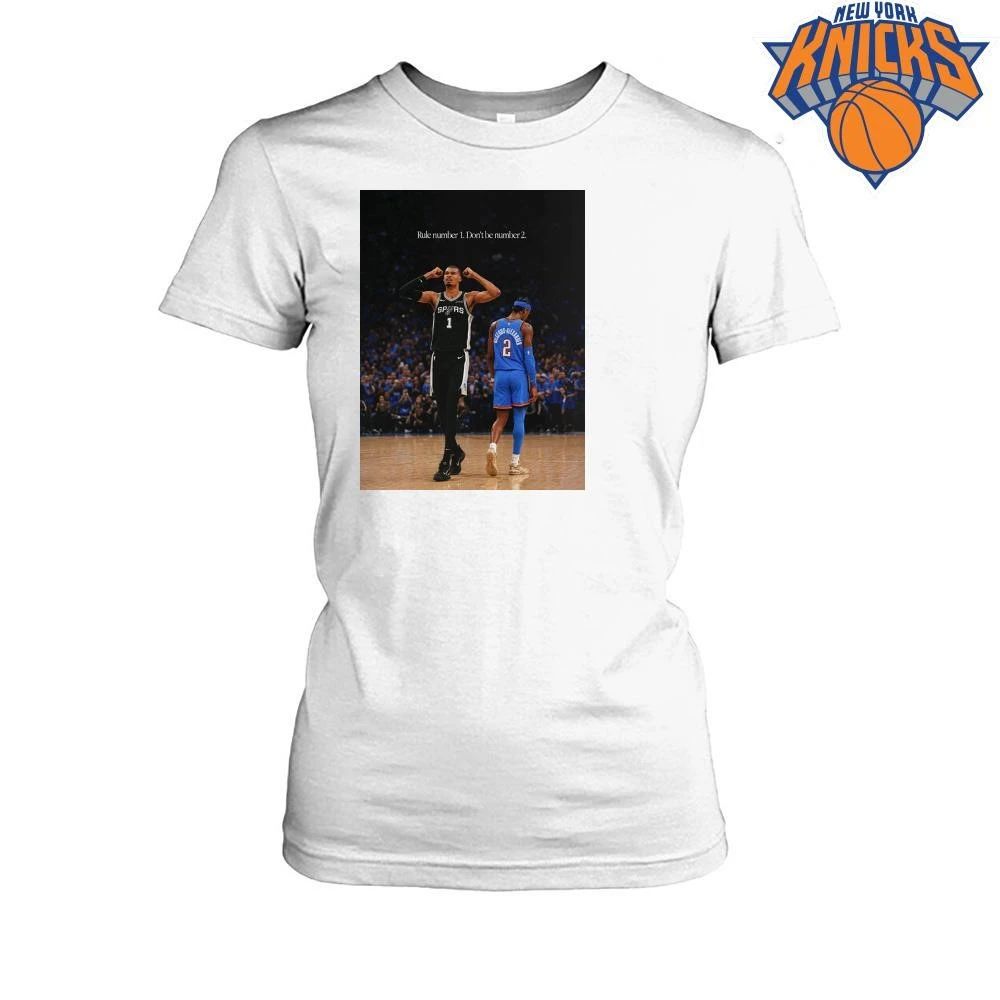 Victor Wembanyama vs Shai Gilgeous Alexander Rule Number 1 Don’t Be Number 2 Basketball T Shirt