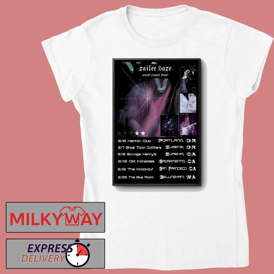 Zailee Haze West Coast Tour 2026 Poster shirt