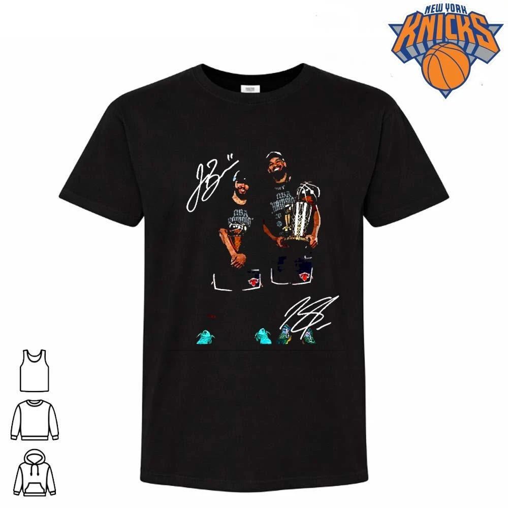 New York Knicks Champions NBA 2026 Jalen Brunson and Josh Hart Trophy Celebration Tee Shirt