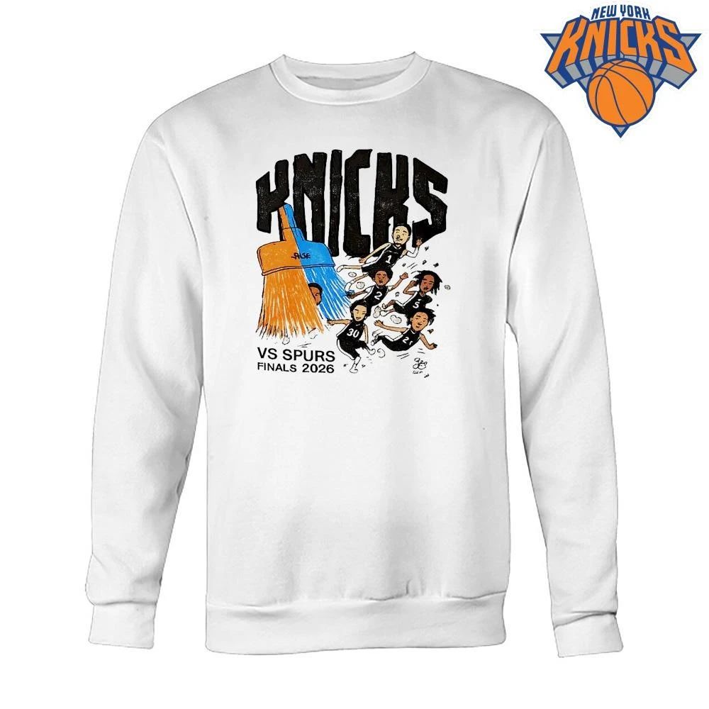 New York Knicks vs Spurs NBA Finals 2026 Broom Sweep Graphic Shirt