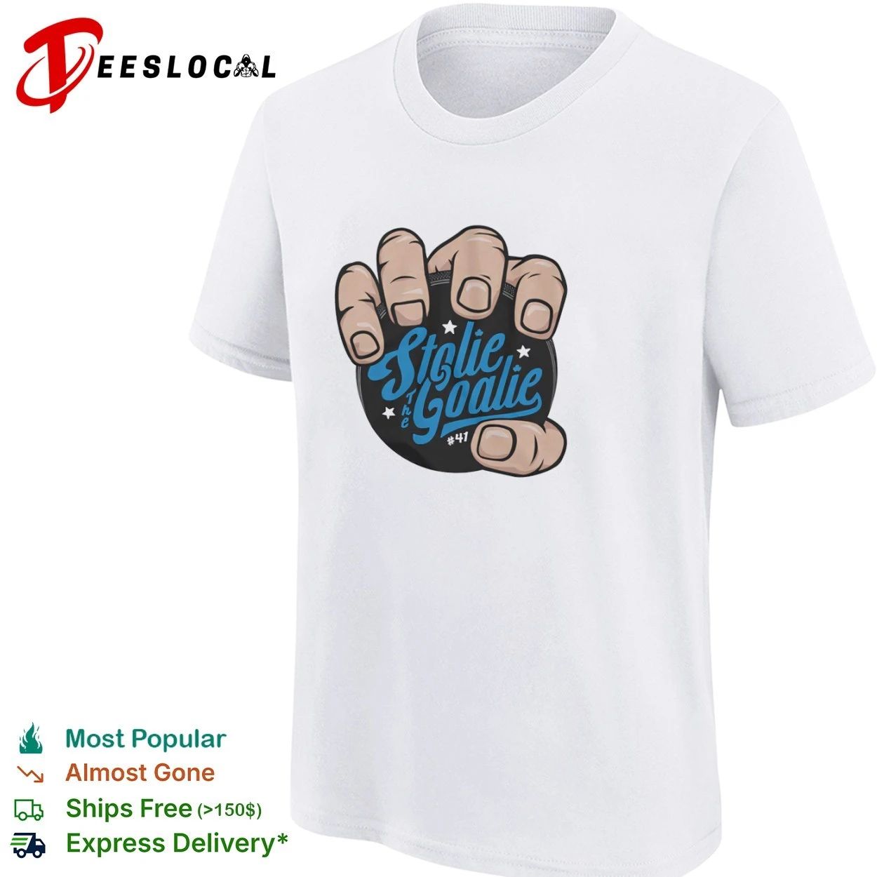 Stolie the Goalie #41 hockey T-shirt