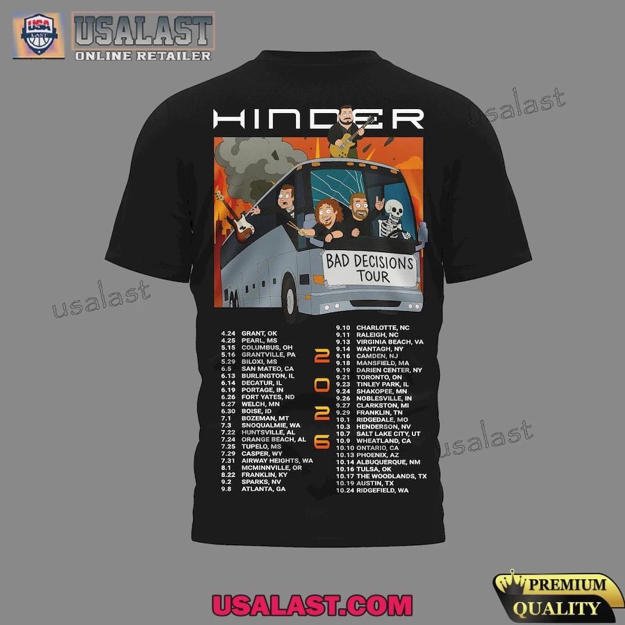Hinder Bad Decisions Tour 3D Shirt