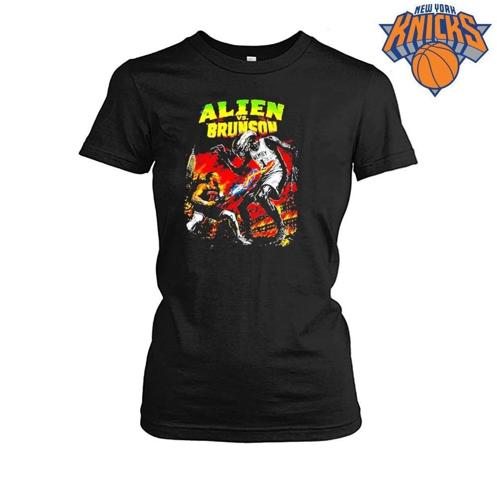 Alien Vs Brunson Victor Wembanyama Jalen Brunson New York Knicks San Antonio Spurs Vintage Graphic NBA Finals 2026 Shirt
