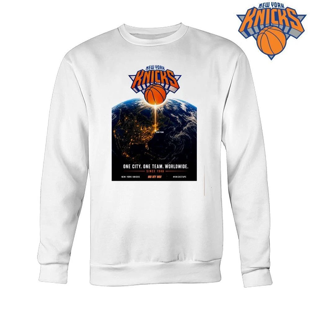 New York Knicks One City One Team Worldwide Globe NBA Finals 2026 Shirt