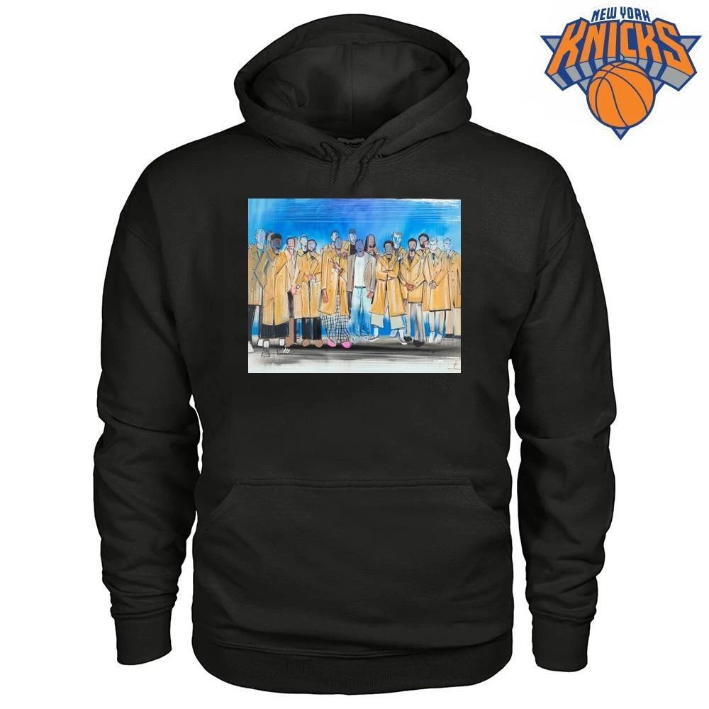 New York Knicks Team Coat Suit Fashion Painting Abstract Graphic Basketball NBA Finals 2026 Shirt