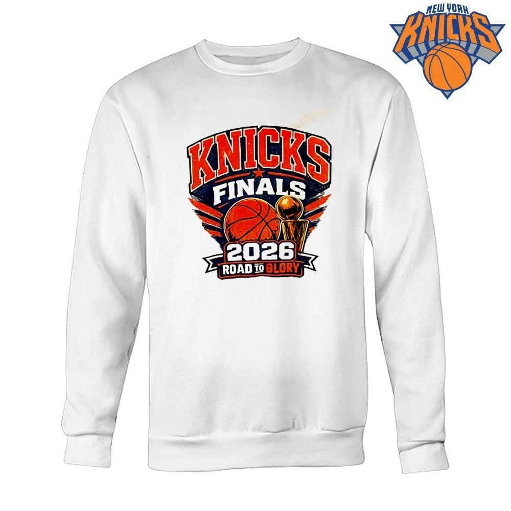New York Knicks NBA Finals 2026 Road to Glory Trophy Vintage Graphic Design Shirt