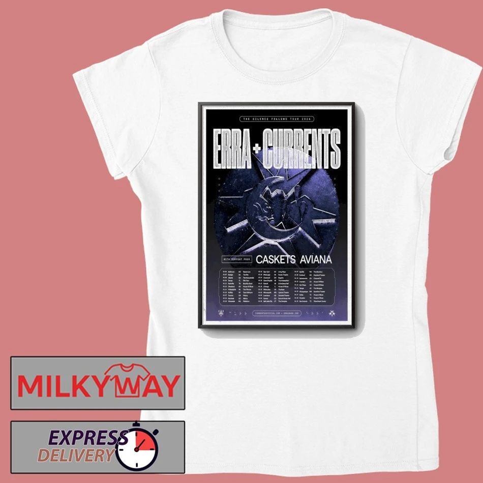 Poster Erra And Currents The Silence Follows Tour 26 shirt