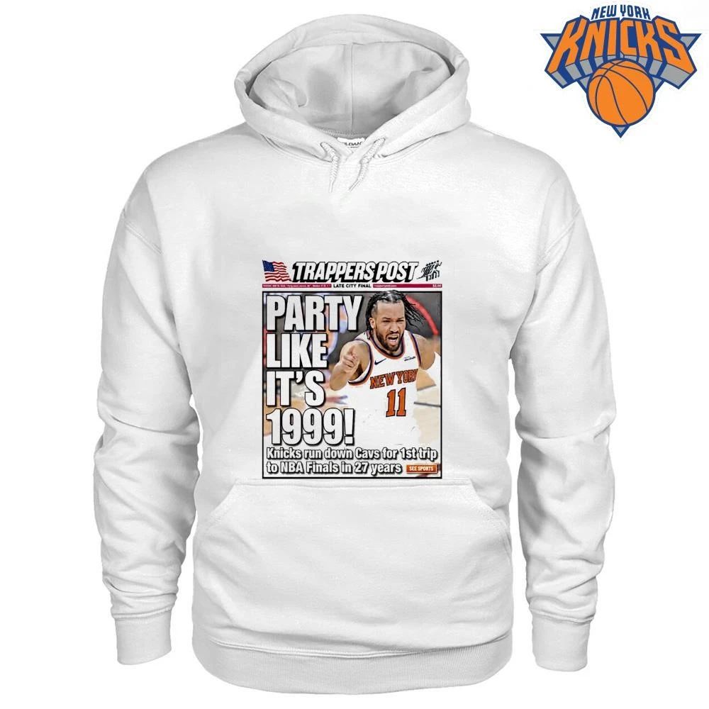 New York Knicks Jalen Brunson 11 Trappers Post Newspaper Party Like It Is 1999 Meme Graphic NBA Finals 2026 Shirt
