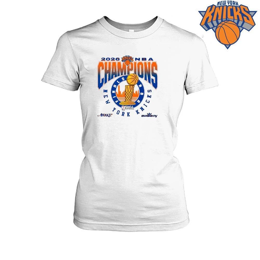 New York Knicks Champions NBA 2026 Awake NY Larry O Brien Trophy Shirt