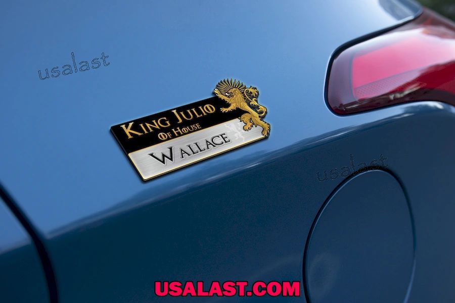 Personalized GOT House Lannister Lion Sigil Car Name Badge