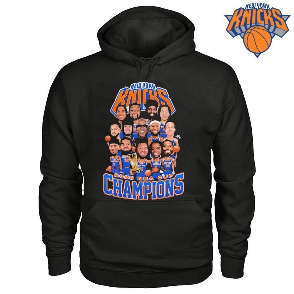 New York Knicks 2025 NBA Cup Champions Vintage Caricature Basketball T Shirt