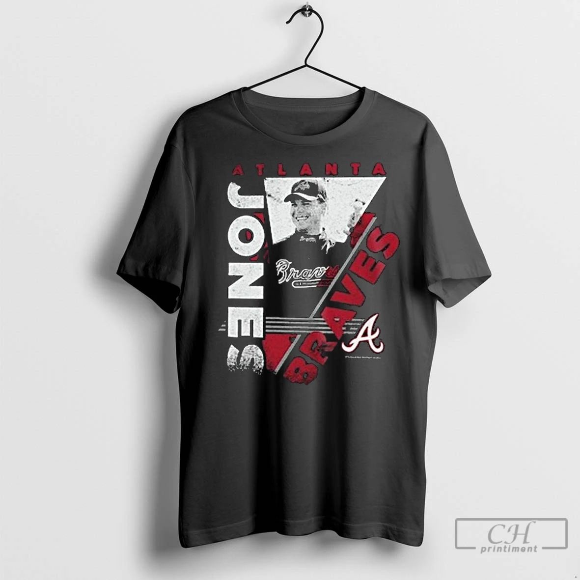 Classic Atlanta Braves Chipper Jones Mitchell Ness In The Zone Player Graphic 2025 Long Sleve