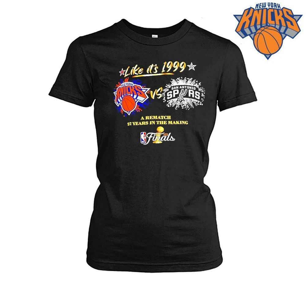 New York Knicks Vs San Antonio Spurs Basketball Starter Womens 2026 Nba Finals Matchup 1999 Shirt
